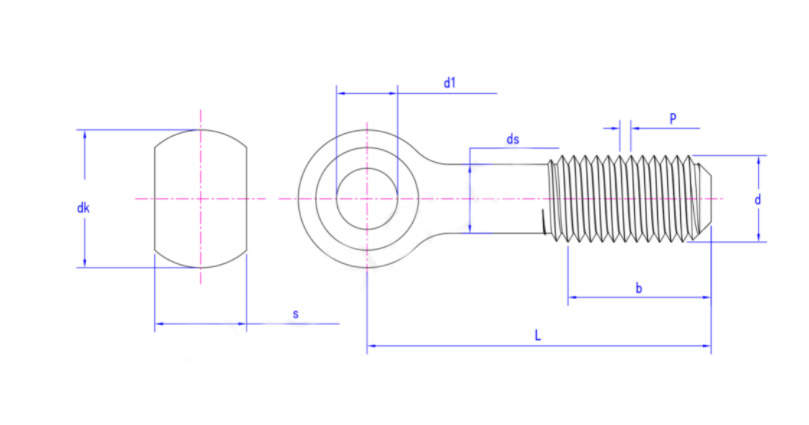 Colored zinc plated eye bolts, standard DIN444 - Finexpress Hardware Fasteners Co.,Ltd. - One stop procurement of screws, nuts, and hardware components