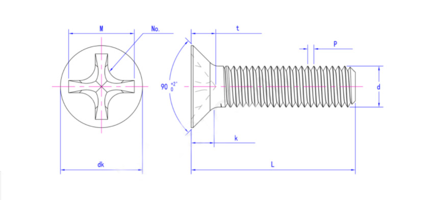 Cross recessed countersunk head screws GB/T 819-1985 - Finexpress Hardware Fasteners Co.,Ltd. - One stop procurement of screws, nuts, and hardware components